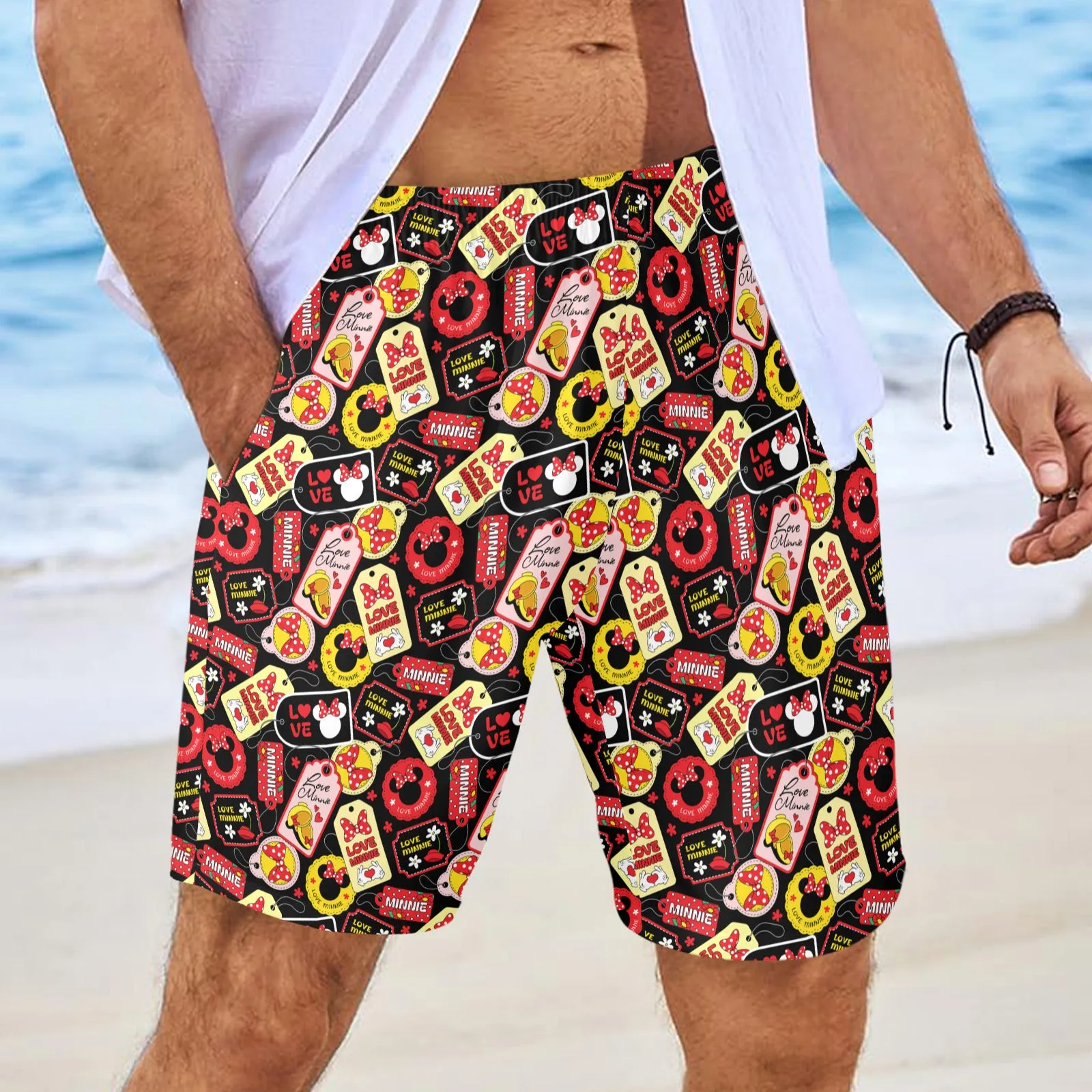 Minnie Tags Men's Swim Trunks Swimsuit