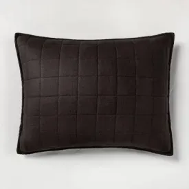 New - Casaluna Pillow Sham Linen-Blend OEKO-TEX Quilted