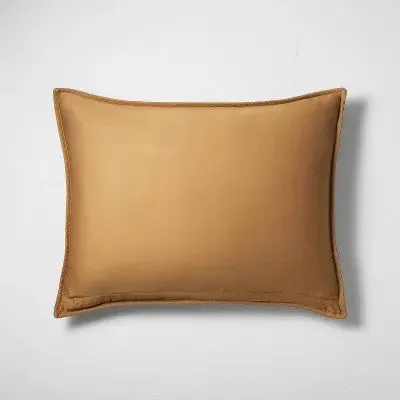 New - Casaluna Pillow Sham Linen-Blend OEKO-TEX Quilted