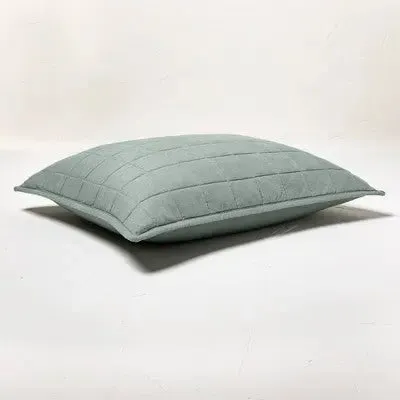 New - Casaluna Pillow Sham Linen-Blend OEKO-TEX Quilted