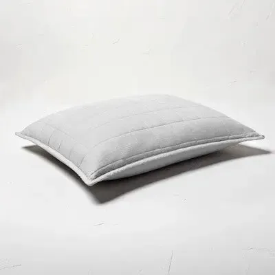 New - Casaluna Pillow Sham Linen-Blend OEKO-TEX Quilted