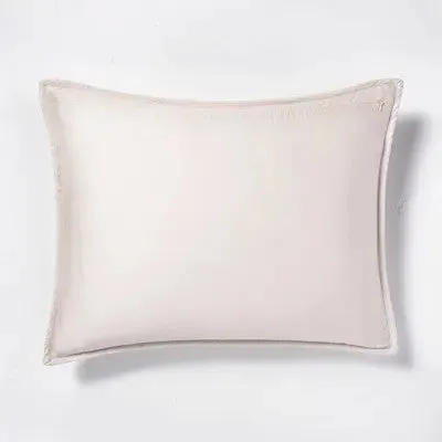 New - Casaluna Pillow Sham Linen-Blend OEKO-TEX Quilted