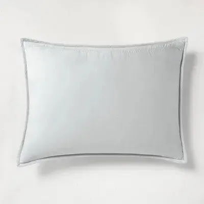 New - Casaluna Pillow Sham Linen-Blend OEKO-TEX Quilted