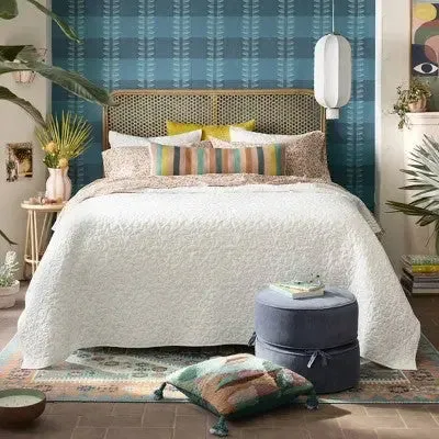 New - Diskus Plaid Peel and Stick Wallpaper Blue - Opalhouse designed with Jungalow