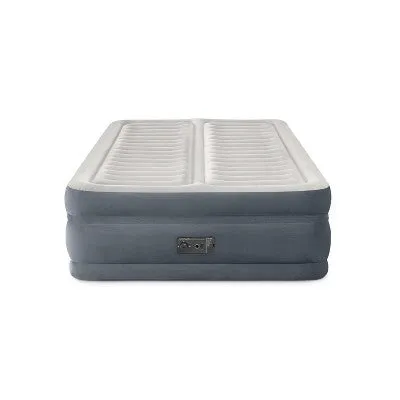 New - Intex 22" Dual Zone Control QUEEN Air Mattress Built-In Pump Luxurious Airbed