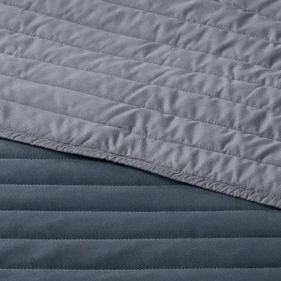 New - King Satin Quilt Dark Gray - Room Essentials