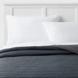 New - King Satin Quilt Dark Gray - Room Essentials