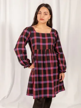 Nico Mini Dress in Ultra Violet Plaid