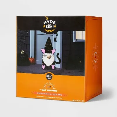 Open Box - 18.5" Incandescent Cat Gnome Halloween Novelty Sculpture Light - Hyde