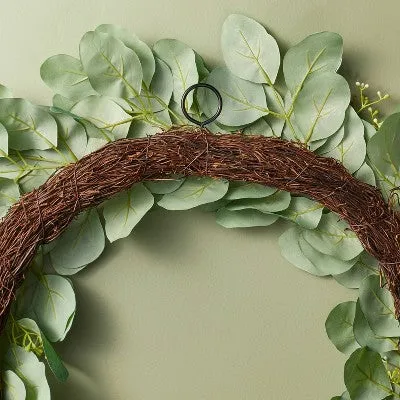 Open Box - 26" Faux Seeded Eucalyptus Wreath - Hearth & Hand with Magnolia