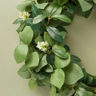 Open Box - 26" Faux Skimmia Wreath - Hearth & Hand with Magnolia