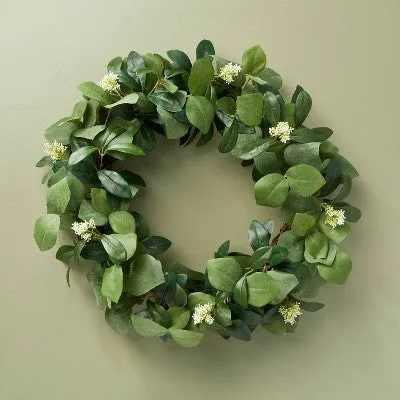 Open Box - 26" Faux Skimmia Wreath - Hearth & Hand with Magnolia