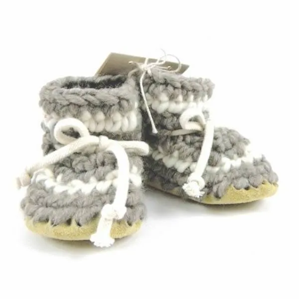 Padraig Cottage Children's Slippers - Grey Stripe