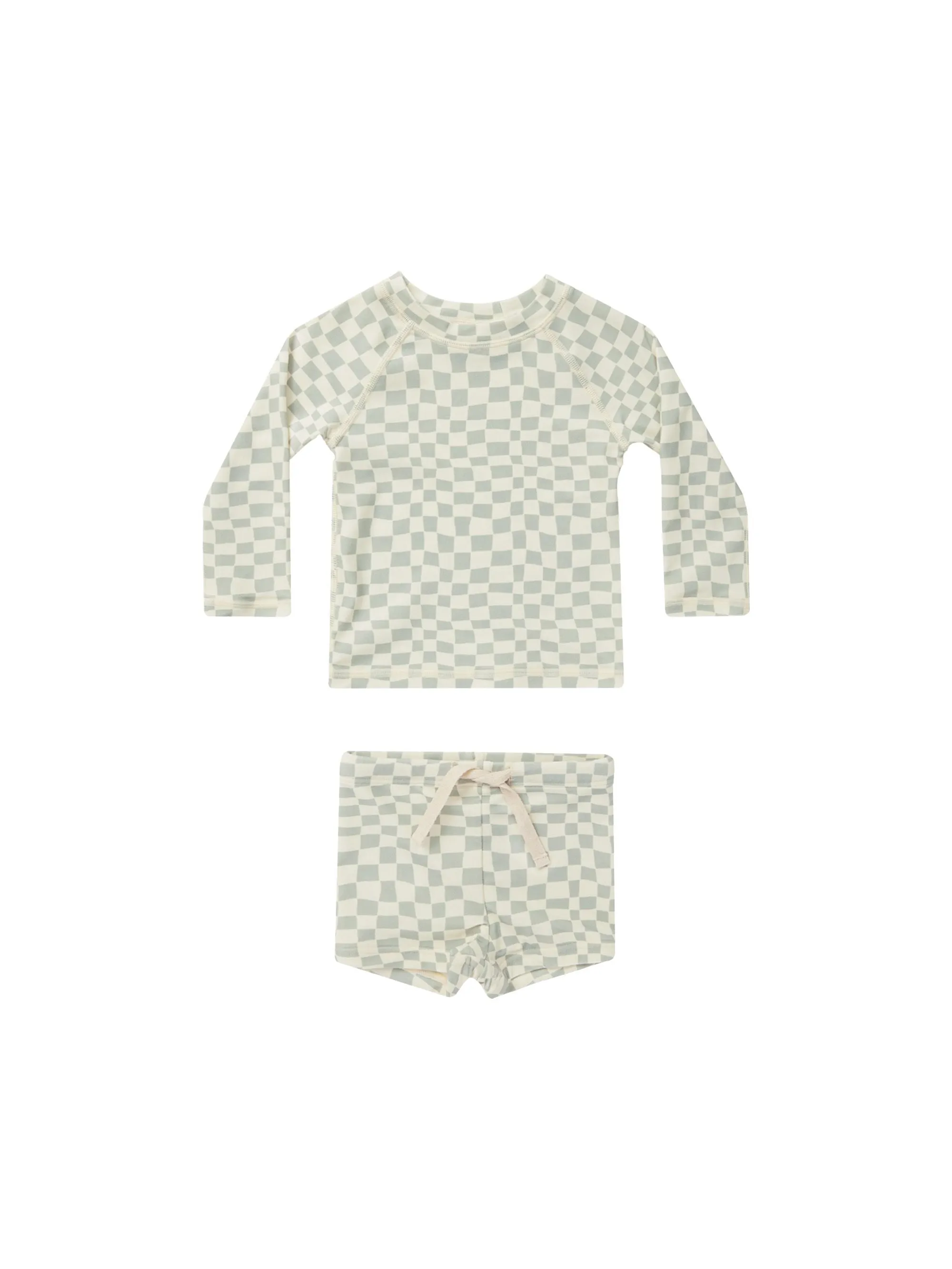 Rash Guard Set | Seafoam Check