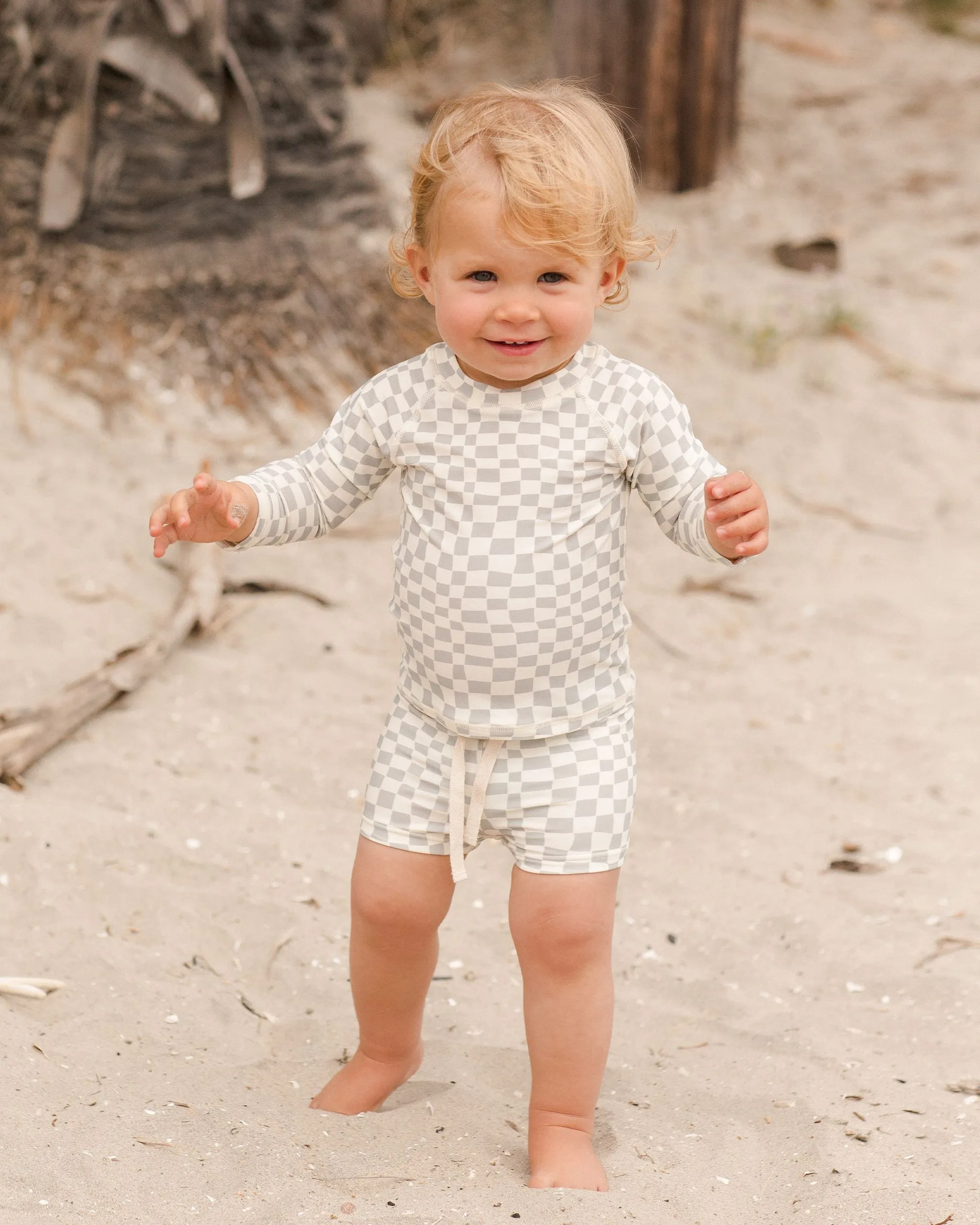 Rash Guard Set | Seafoam Check