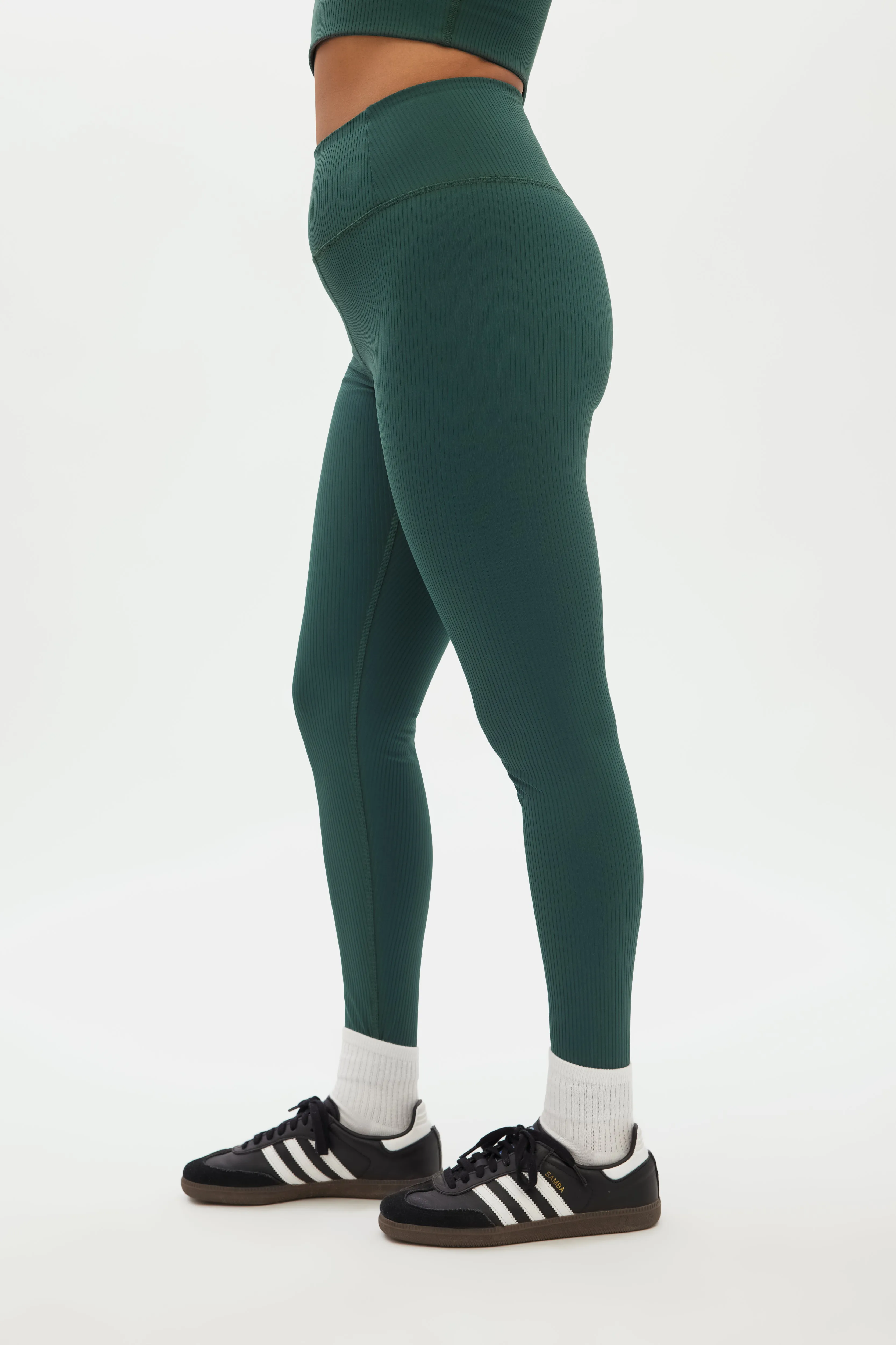 RIB Full-Length High-Rise Legging -Moss