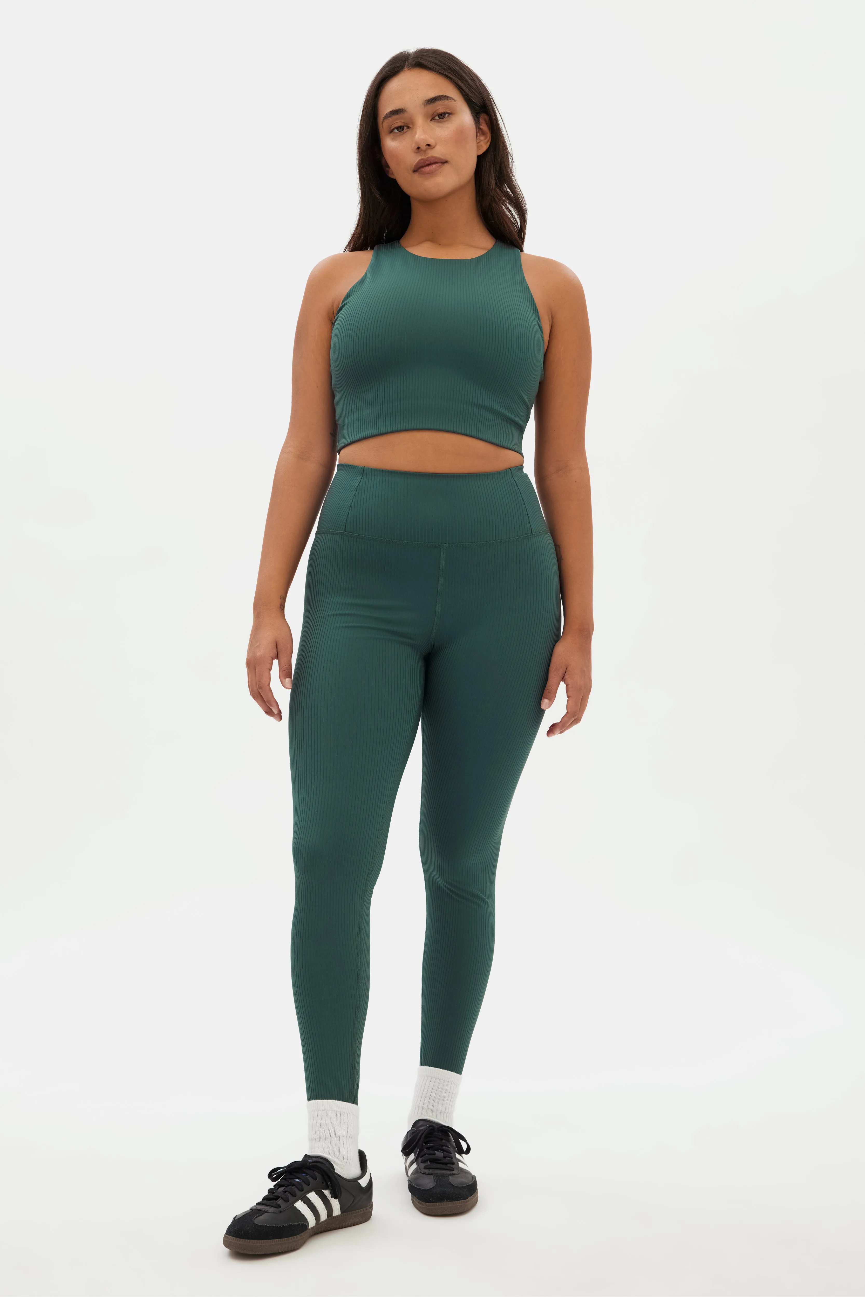 RIB Full-Length High-Rise Legging -Moss