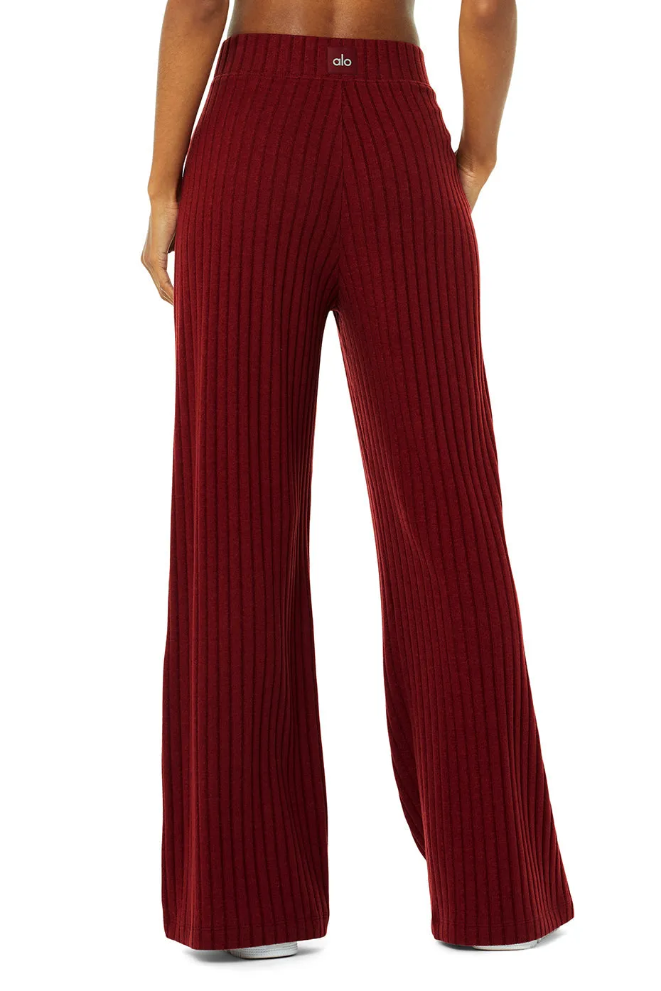 Ribbed Take Comfort Wide Leg Pant - Cranberry