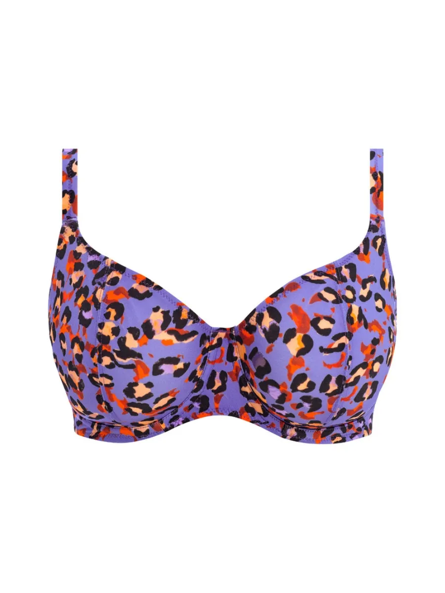 Santiago Nights Plunge Bikini Top - Leopard