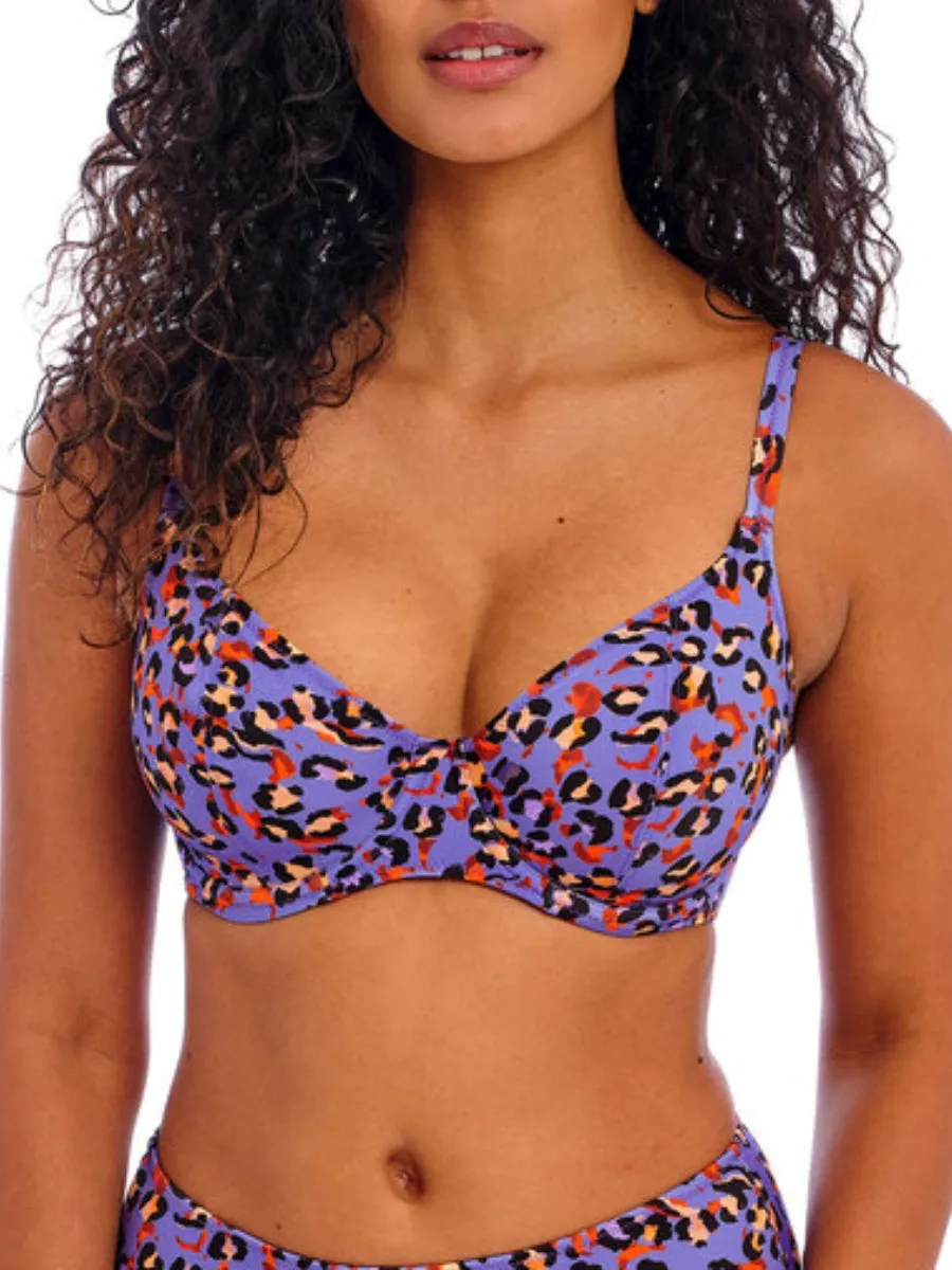 Santiago Nights Plunge Bikini Top - Leopard