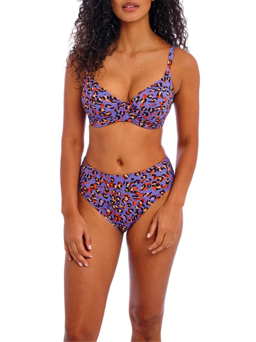 Santiago Nights Plunge Bikini Top - Leopard