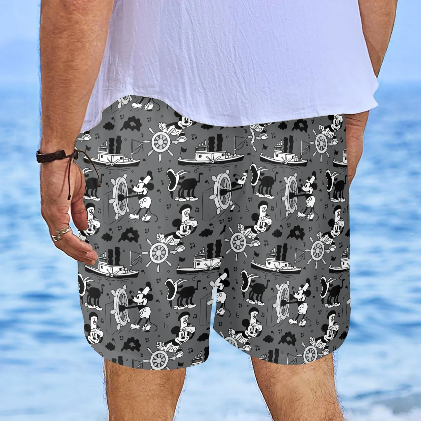 Steamboat Mickey Men's Swim Trunks Swimsuit