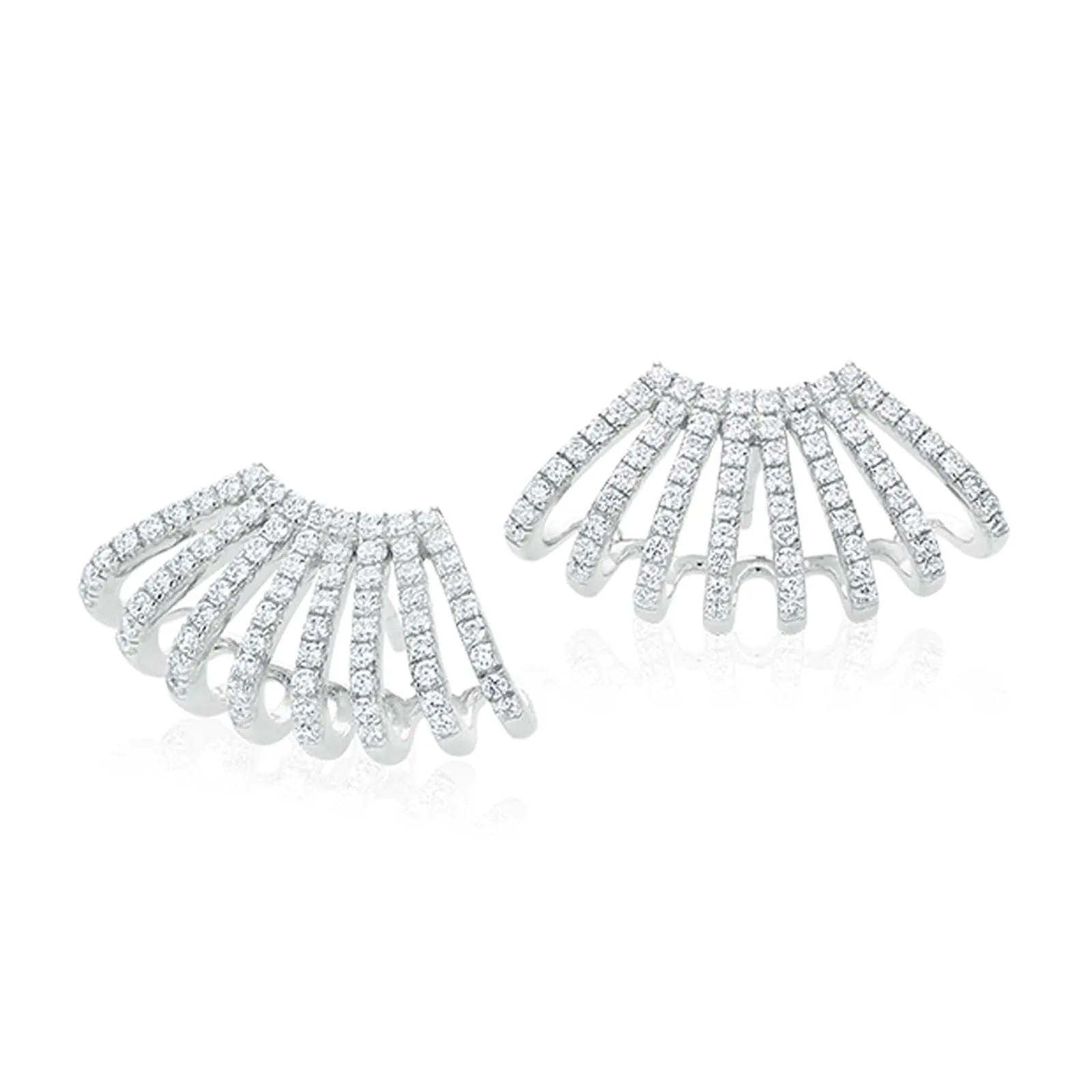 Sterling Silver Cubic Zirconia Ear Jackets