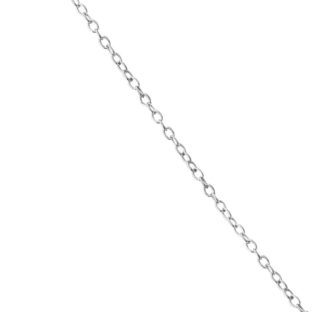 Sterling Silver Cubic Zirconia Linear Rectangle Necklace