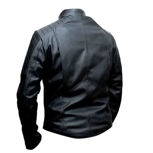 SUPERMAN DARK BLACK LEATHER JACKET