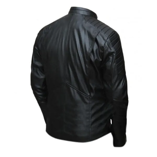 SUPERMAN DARK BLACK LEATHER JACKET