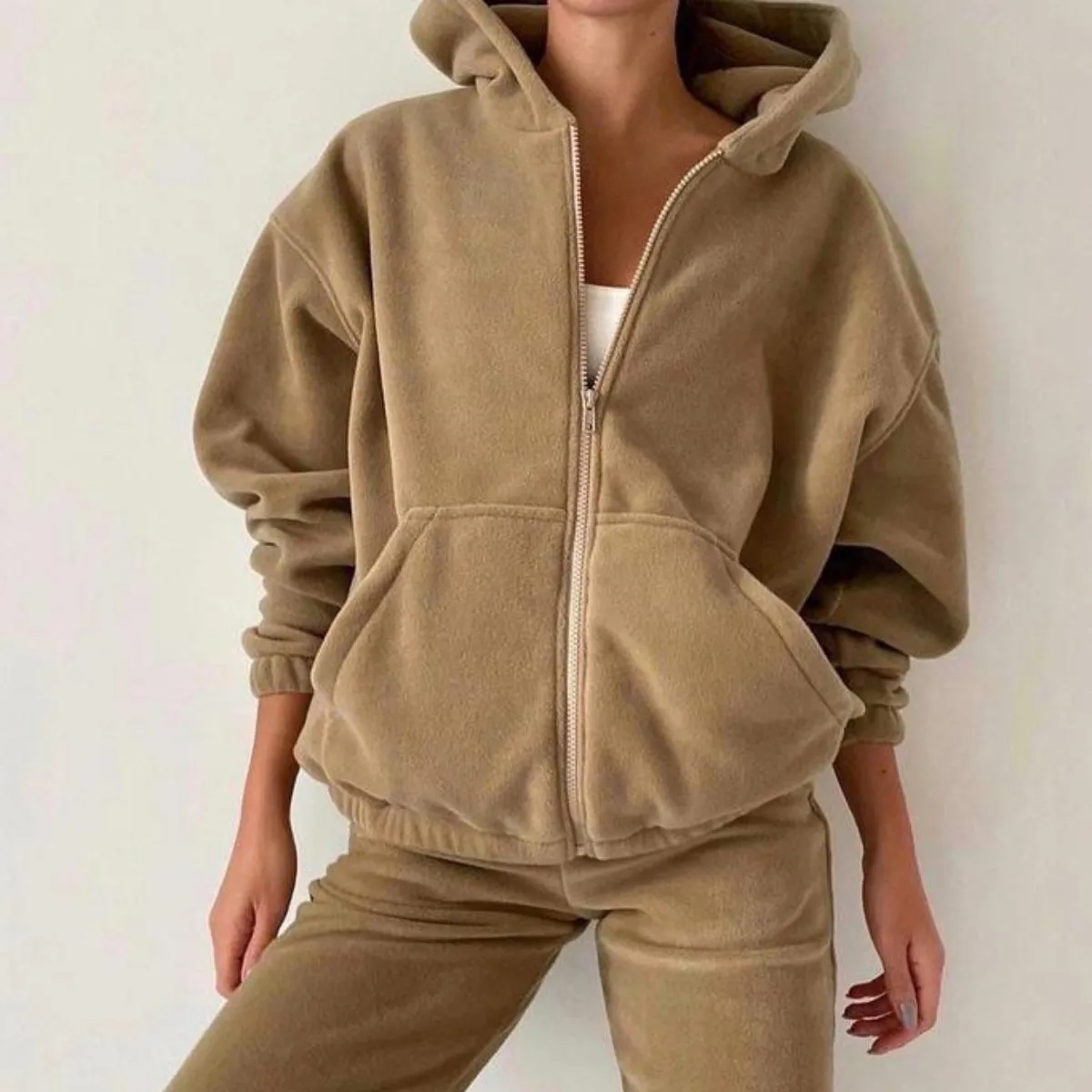 Tracksuit Fleece Hoodies Two Piece Set