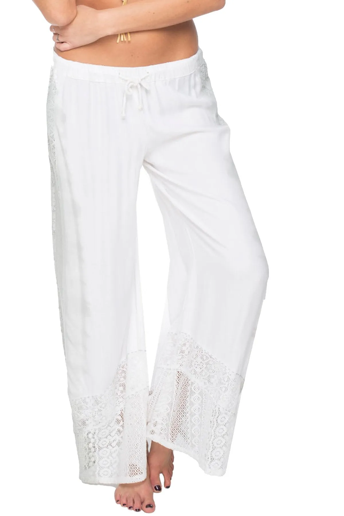 Wavelength Lace Accent Pant in Side Panel Dip Dye