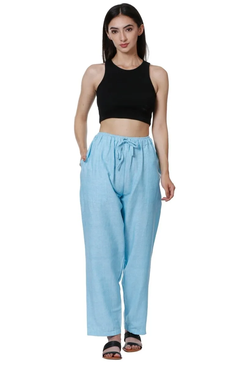 Women's Lounge Pants | Sky Blue | Fits Waist Size 28" to 36"