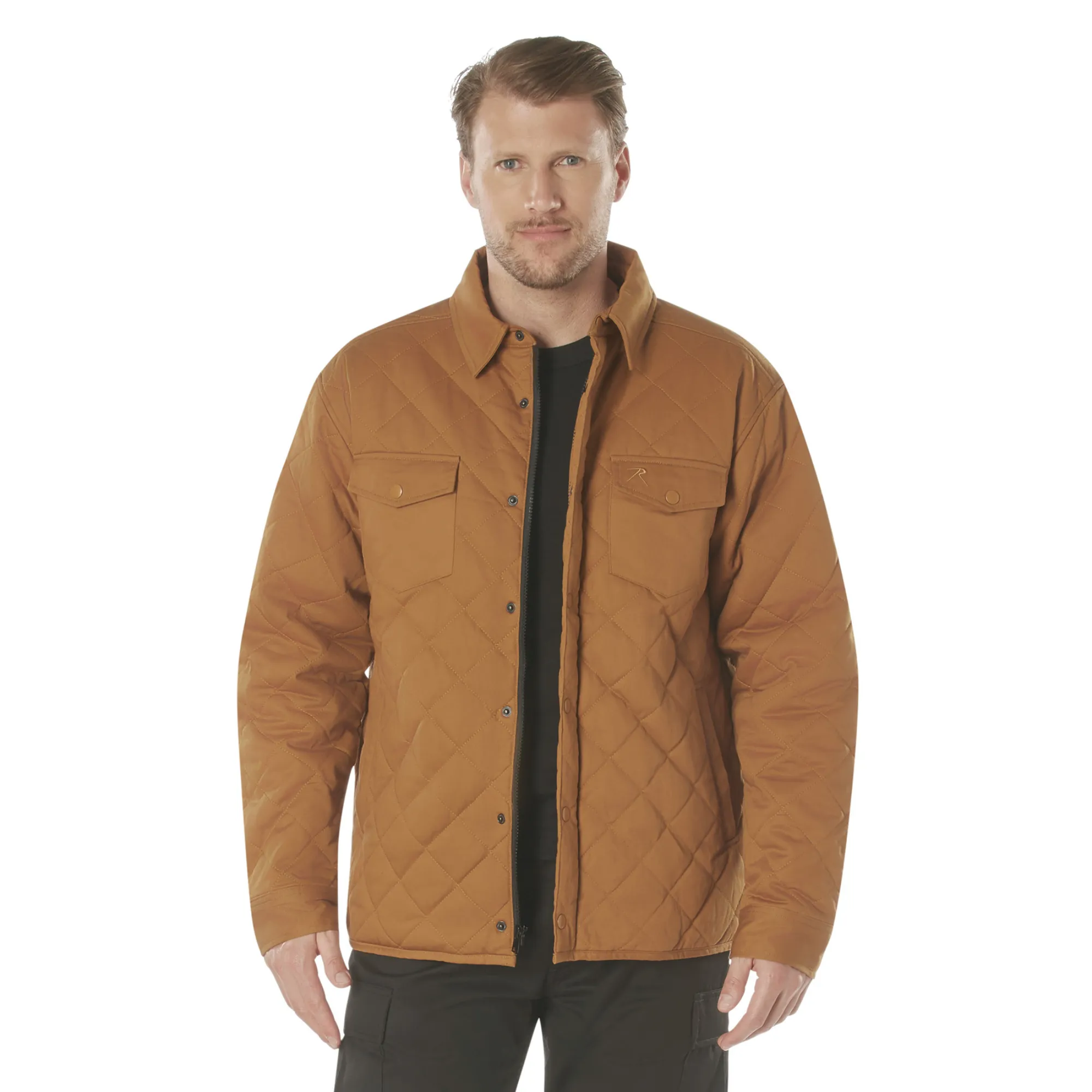 Work Brown - Diamond Quilted Cotton Jacket