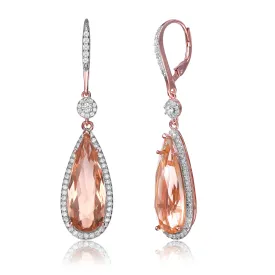 Yvonne Morganite Cubic Zirconia Dangle Earrings